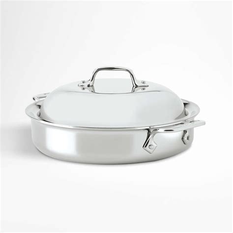 All Clad Th Anniversary D Qt Stainless Steel Casserole Dish With Dome Lid Reviews