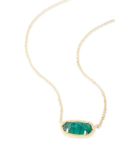 Elisa Gold Pendant Necklace In Emerald Green Kendra Scott
