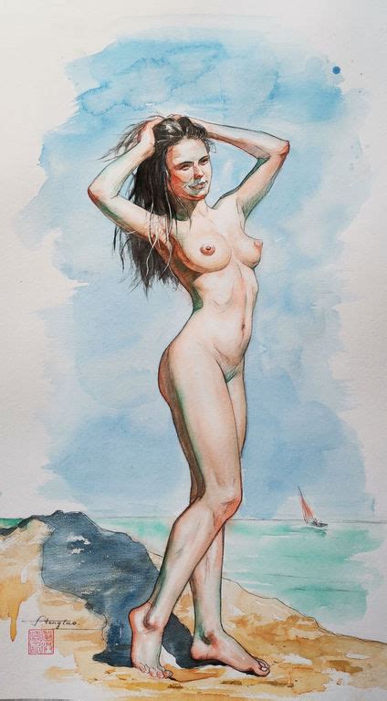 Watercolor Female Nude Hongtao Huang Artelista The Best Porn