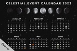 Calendario lunar 2022 / Impresión del calendario lunar / | Etsy