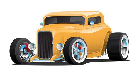 Classic Hot Rod Clip Art Hand Drawn Vector Pack Vectorgenius Images And Photos Finder