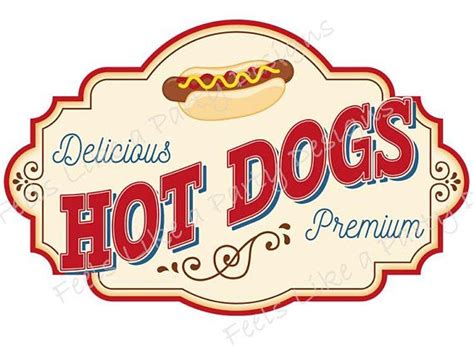 Hot Dog Sign Diy Instant Download Carnival Sign Hot Dog Etsy In 2021