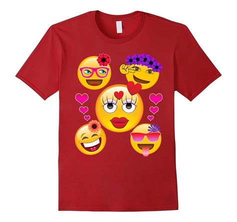 Cute Emoji Face Collage T Shirt For Girls And Women Td Teedep
