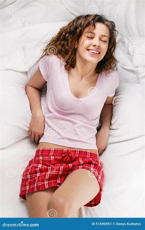Sensual Woman Laying In Bed Stock Image Image Of People Happy