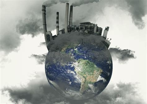 Tierra Destruida Por La Contaminación El Concepto De Catástrofe Global