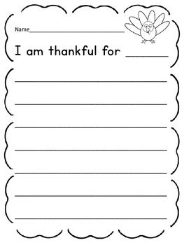 I am thankful thanksgiving craftivity | playdough to plato. I Am Thankful For Thanksgiving Writing Prompt Sheet by My ...