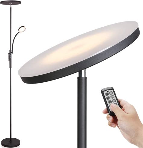 Led Floor Lamp Soarz Torchiere Floor Lamp With Adjustable Reading