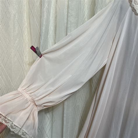 Vtg L Xl Soft Pink Nightgown Lucie Ann Full Sweep Nylon Balloon Lace Twirly Ebay