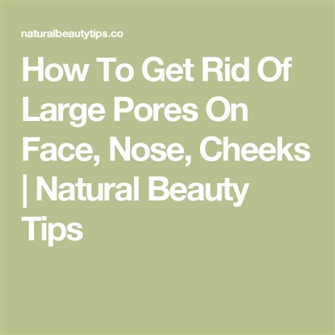 How To Get Rid Of Large Pores On Face Nose Cheeks Natural Beauty