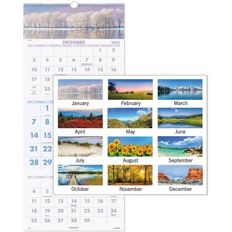 At A Glance Scenic Design 3 Month Wall Calendar Julian Dates