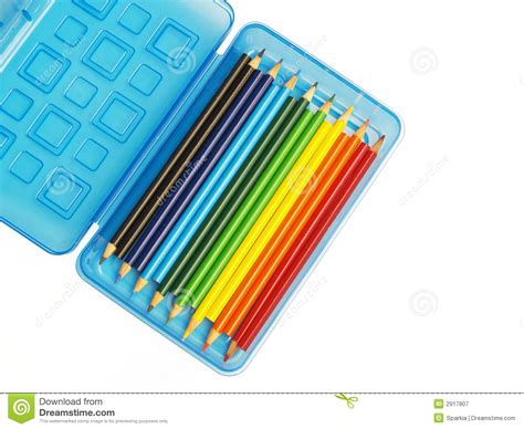Pencil Box Colored Pencils Stock Image Image Of Elementary 2917807