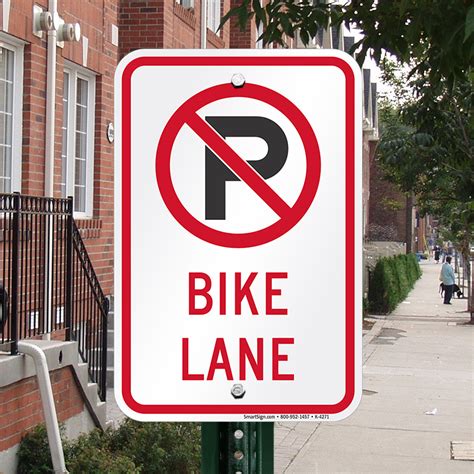 Bike Lane No Parking Sign
