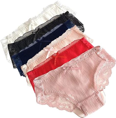 ssyongxia 6 packs women s low cut panties lace underpant pleated sexy hip low waist