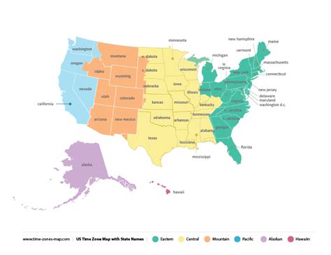 Us Time Zone Map