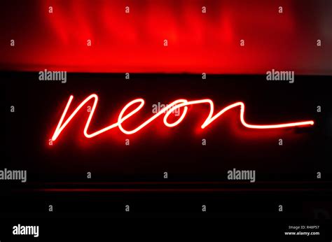Neon Sign The Word Neon Is Written In Neon Light Seen In Hackney