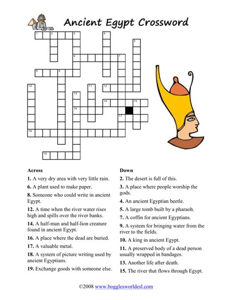 The ny times crossword puzzle is a classic us puzzle game. Ancient Egypt Crossword