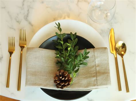If you have enough room between place settings, the napkin should go to the left of the fork (s). 12 Modern Thanksgiving Table Setting Ideas