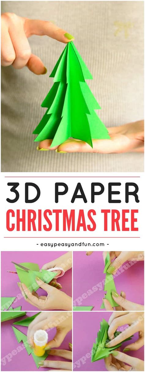 3d Paper Christmas Tree Template Easy Peasy And Fun