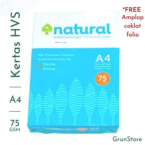 Jual Kertas Hvs Natural A Kertas Hvs Natural A Gram Kertas Hvs Natural Shopee Indonesia