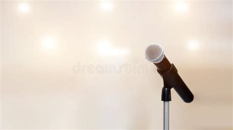 Microphone On The Stand For Public Speaking Stock Image Image Of