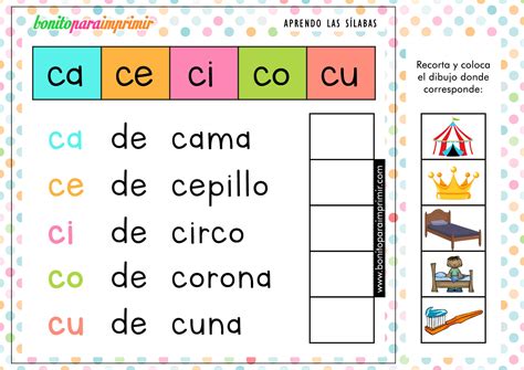 Actividades Con Ca Co Cu Ce Ci