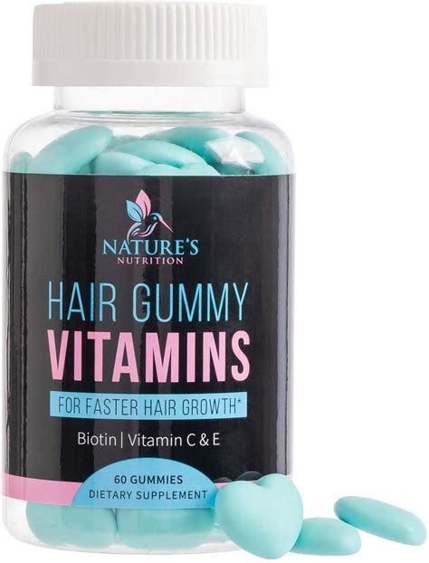 Hair Gummy Vitamins With Biotin 5000 Mcg 60 Ct