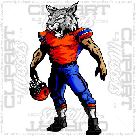 Wildcat Football Mascot Image Vector Or  Formats