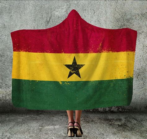 Ultimate Ghana Flag Hooded Blanket Bandana Blanket Hooded Blanket