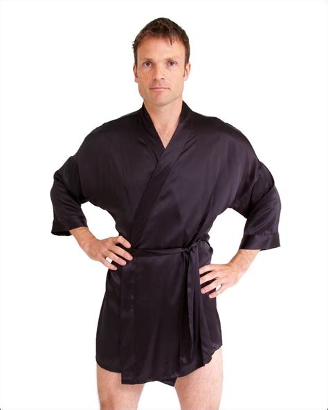 Mens Short Dressing Gowns Short Gown Dress Silk Kimono Mens Nightwear
