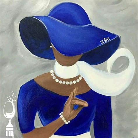 Blue And Pearls Sorority Art African American Art Zeta Phi Beta