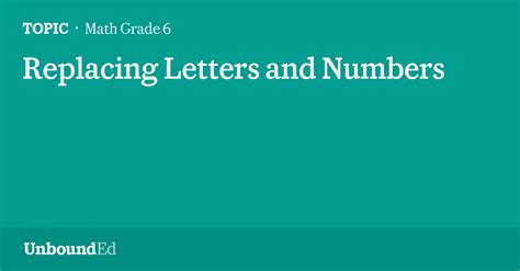 Replacing Letters With Numbers Worksheet 6th Grade