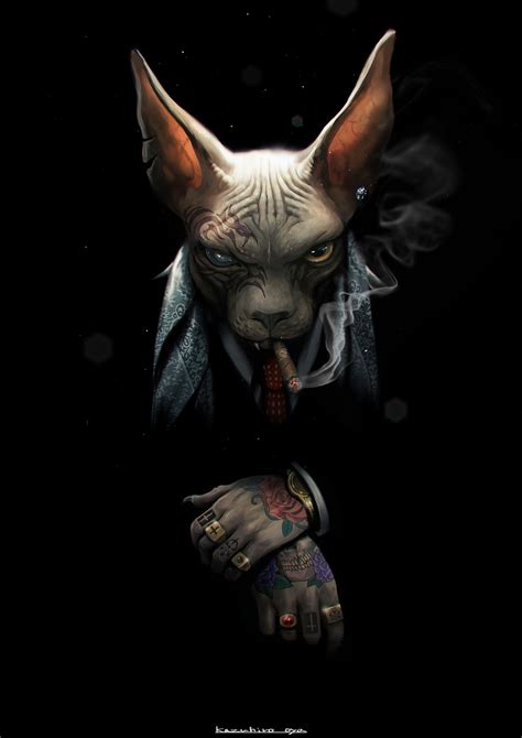 Artstation Mafia Cat Kazuhiro Oya Character Art Cat Art Furry Art