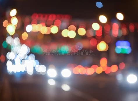 City Lights Blurred Bokeh Background Stock Image Image Of Evening