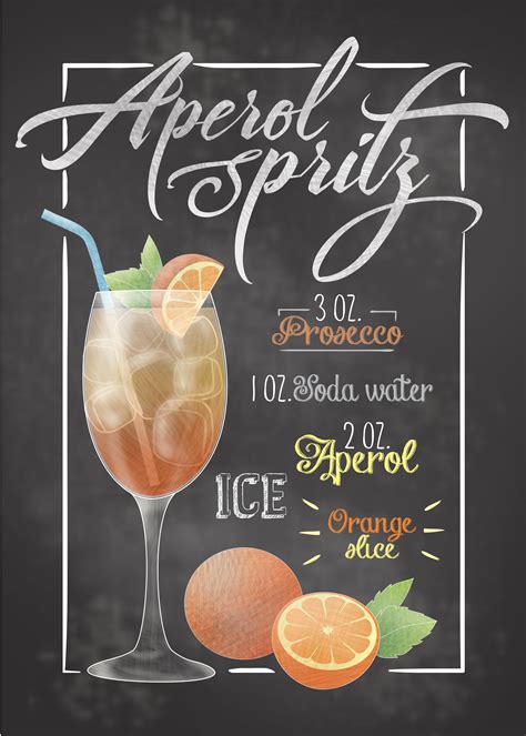 Your aperitif moment just turns into perfection when enjoying your aperol spritz with some snacks and appetizers. Aperol Spritz Cocktail Bar Food & Kitchen Poster Print ...
