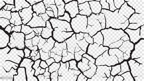 Cracked Barren Desert Earth On Transparent Background Stock