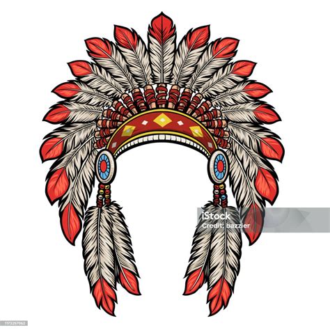 American Native Indian Head Dress Stock Illustration Download Image