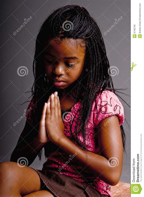 Portrait Young Girl Praying Stock Photo Image Of Child Dress 6746740