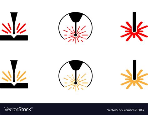 Laser Beam Flash Sparks Icon Isolated On Vector Image