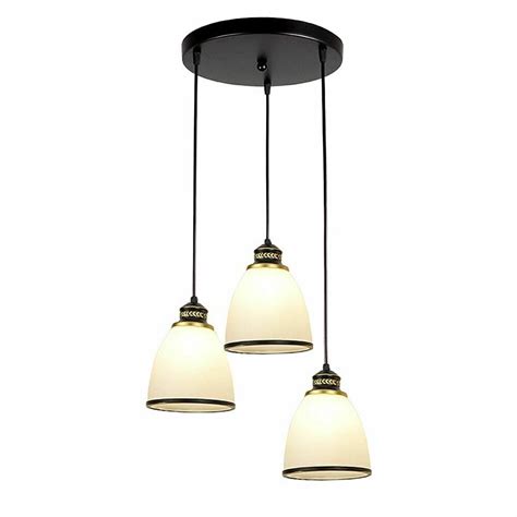 3 Light Ceiling Hanging Lamp Bowl Shape Pendant Lighting Glass Fixture