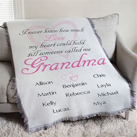Personalized Grandma How Much Love Tapestry Throw Blanket Spilsbury