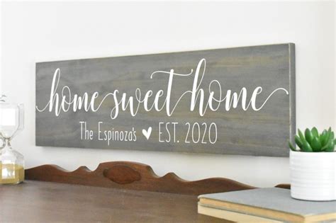 Home Sweet Home Established Date Sign Personalized Sign New Etsy