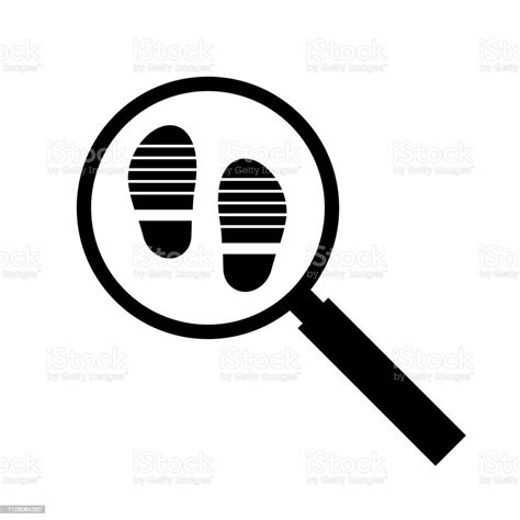 Footprints In The Magnifying Glass Stock Illustration Download Image