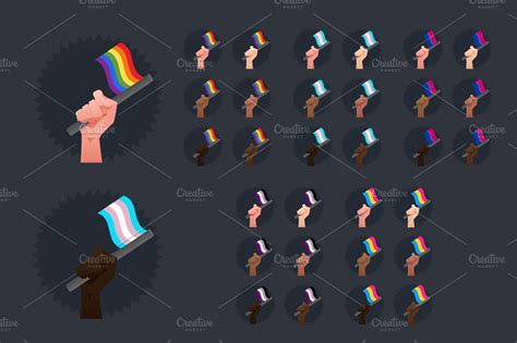Sexuality Flags All Races ~ Illustrations ~ Creative Market