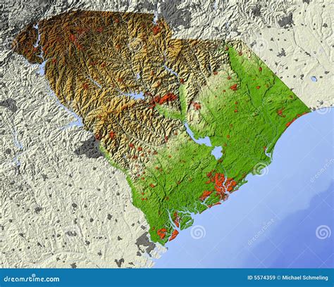 Free Topographic Map Of South Carolina Map Of Us Western States
