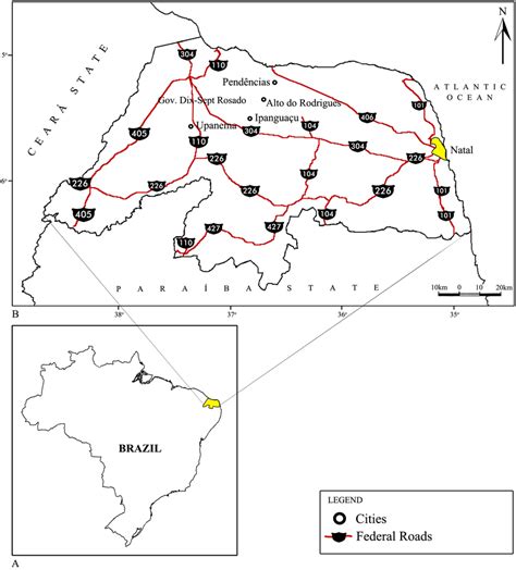 A Map With Special Reference To The Rio Grande Do Norte State Brazil