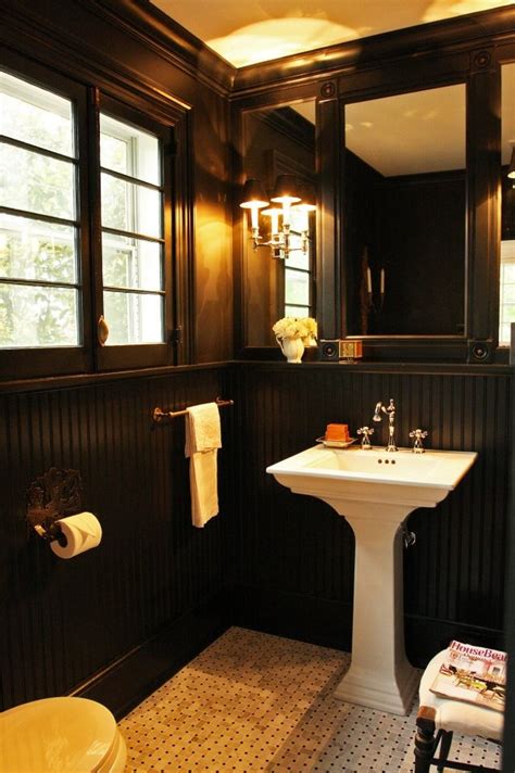 My New Powder Room Inspired By House Beautiful Black Bathroom Decor