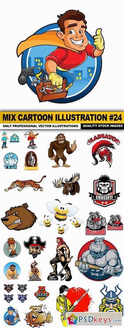 Mix Cartoon Illustration Vector Cartoons Psdkeys Desirefx