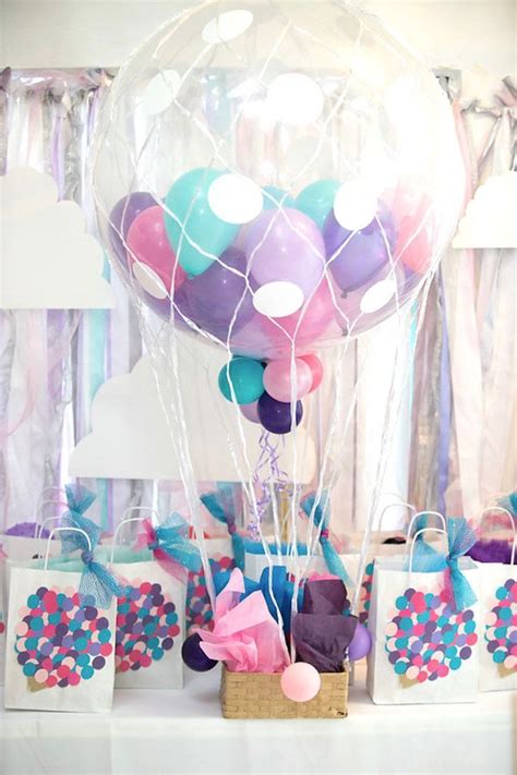 Seuss party ideas, centerpiece tutorial, easy kids decorations. Girly Hot Air Balloon Birthday Party | Kara's Party Ideas ...