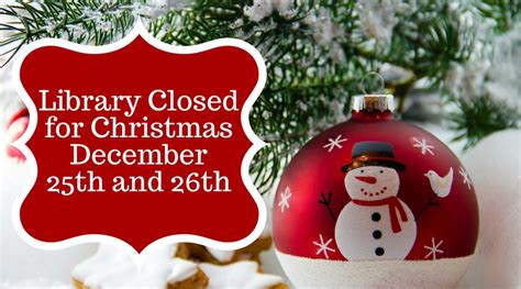 Library Closed For Christmas Clinton Public Library