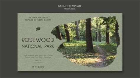 Free Psd Rosewood National Park Banner Template With Nature And Trees